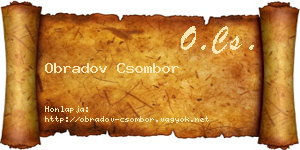 Obradov Csombor névjegykártya